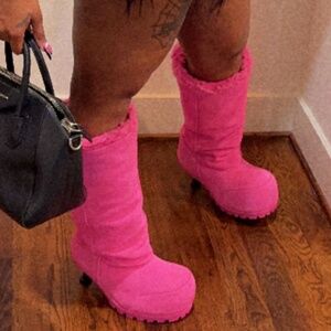 Pink Balenciaga Alaska Boots